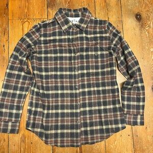 Men's Plaid Button-Down Shirt - Black and Brown